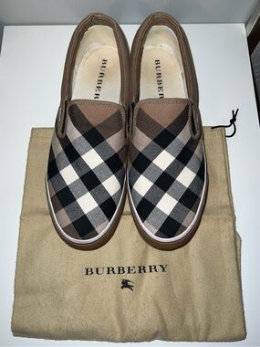 Classic Burberry Check Slip-On Sneakers - Women’s US Size 10/EUR Size 41